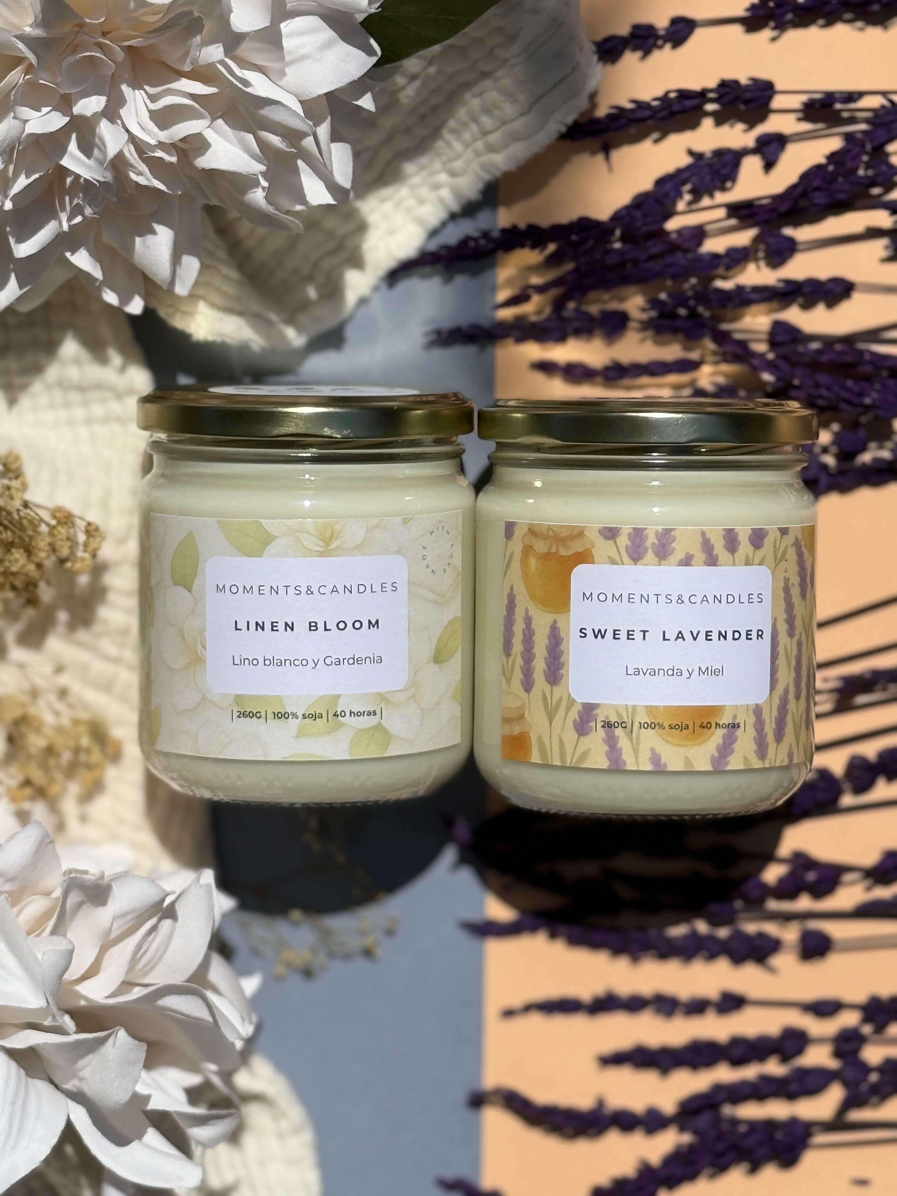 Pack Pure Calm – Velas aromáticas Sweet Lavender & Linen Bloom