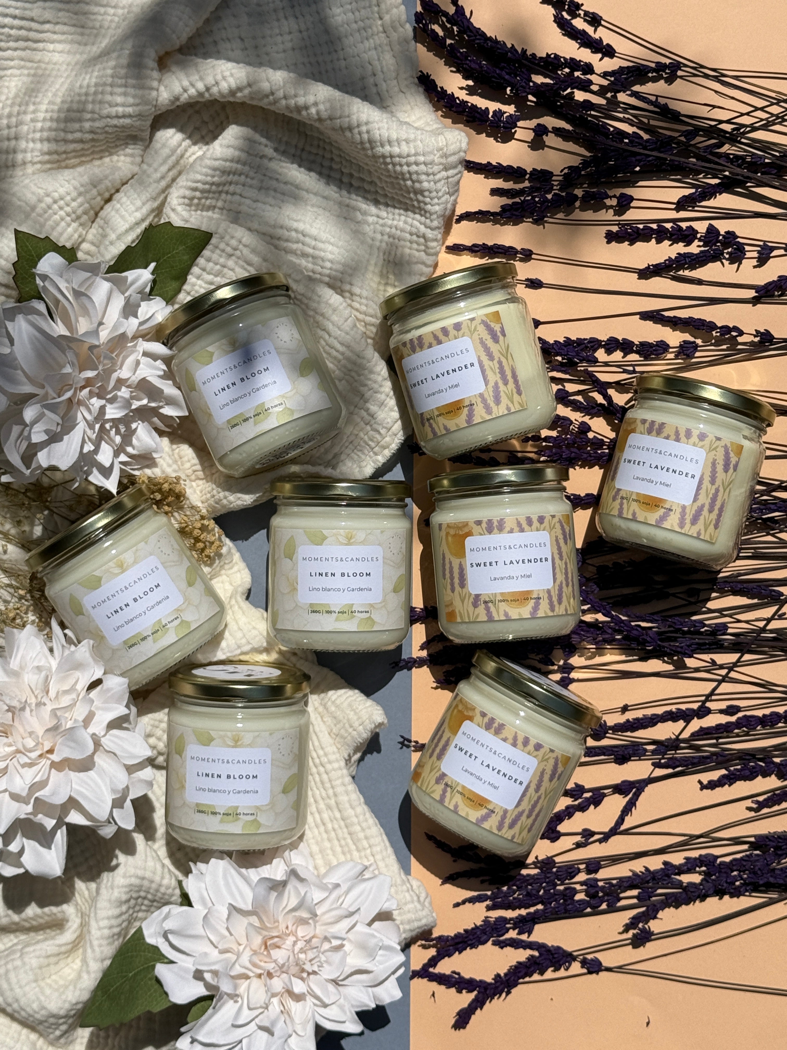 Pack Pure Calm – Velas aromáticas Sweet Lavender & Linen Bloom