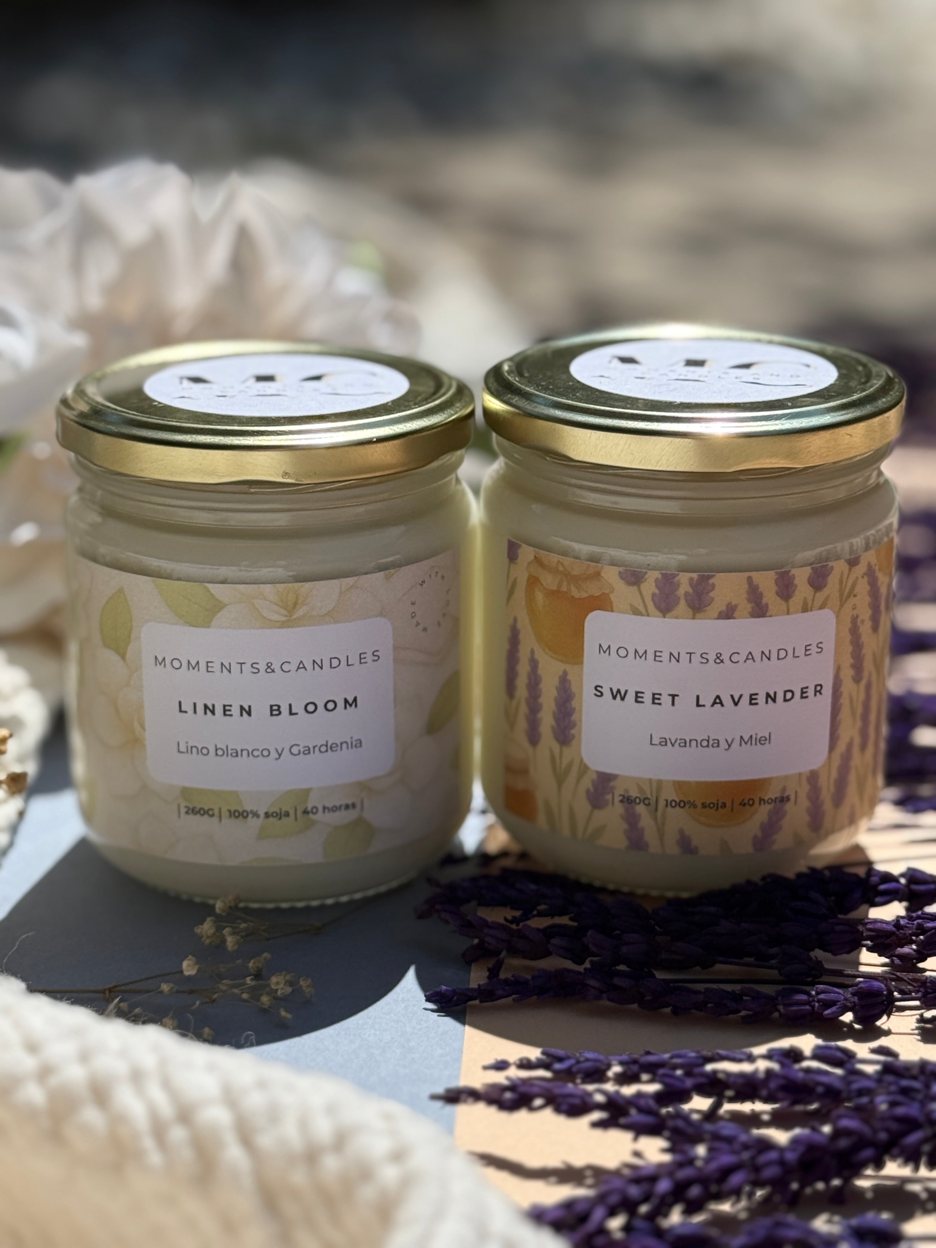 Pack Pure Calm – Velas aromáticas Sweet Lavender & Linen Bloom