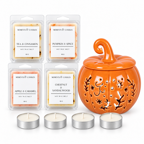 Pack Ritual de Otoño · Wax Melts y quemador naranja